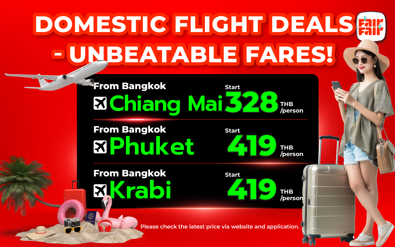 Fly Thailand from Just 328 THB! *